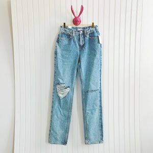 Good American Distressed Indigo Jeans Size 2 NWT